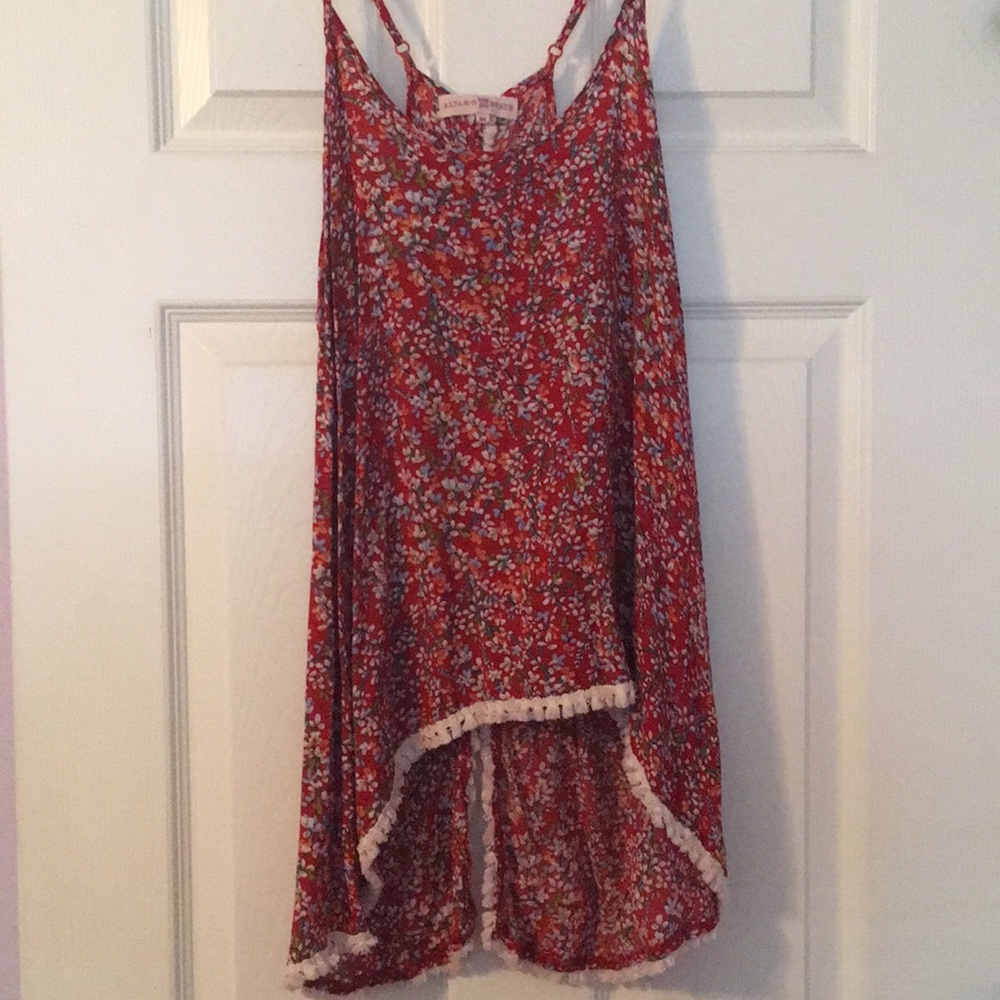 Floral open backed top